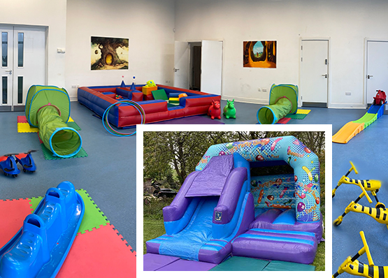 Gold Soft Play and Party Castle & Slide Combo